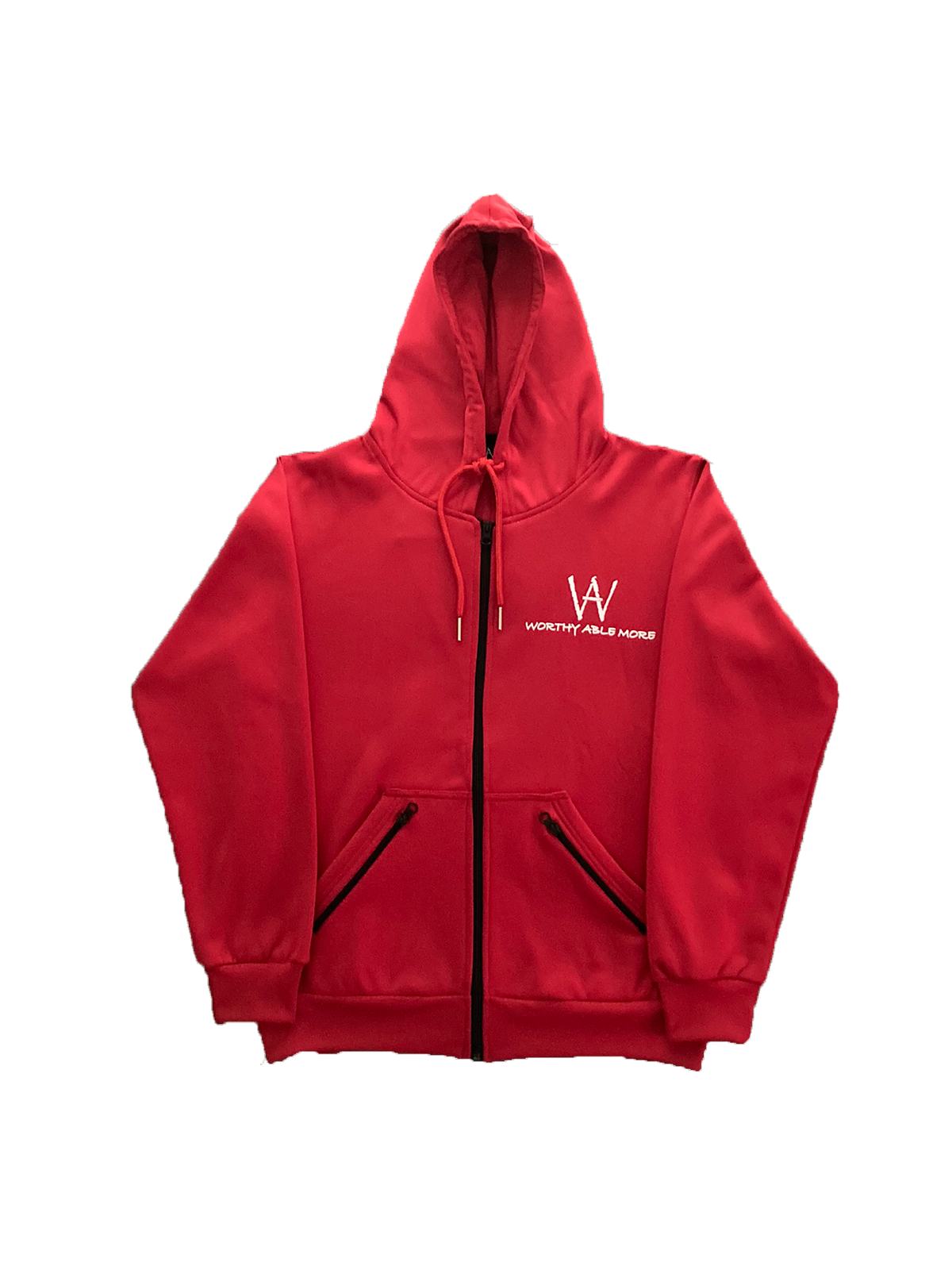 WAM Red Zip-Up Hoodie – WE ARE MORE